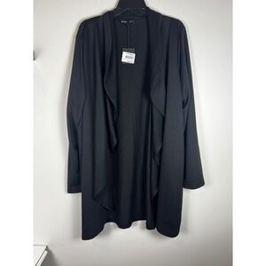 Coin 1804 Black‎ Cardigan Long Sleeve Duster Women's 3X NWT